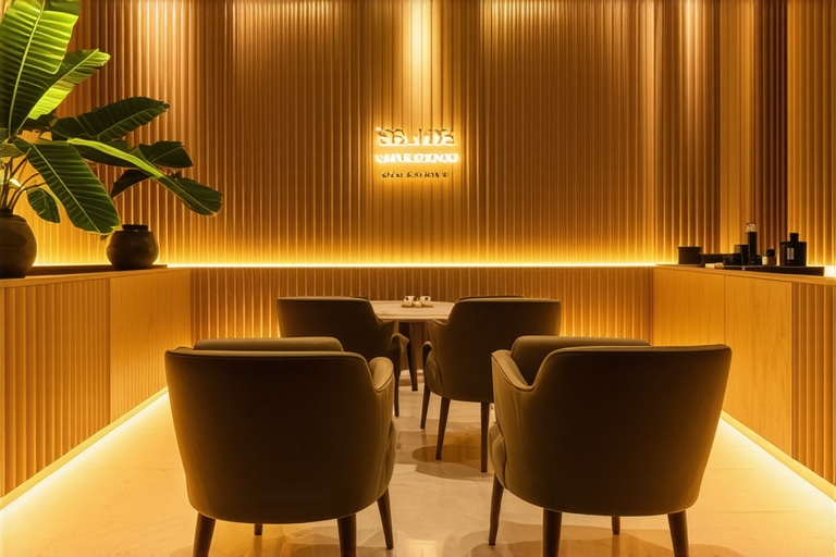 Relaxing hair spa environment